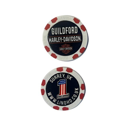 Harley-Davidson® Guildford Dealer Poker Chip - White