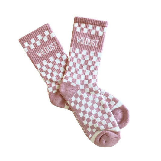 Wildust Sisters Checkerboard Socks - Pink