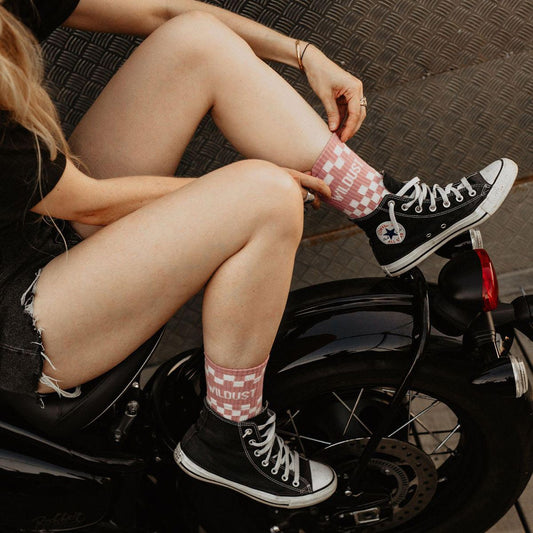 Wildust Sisters Checkerboard Socks - Pink