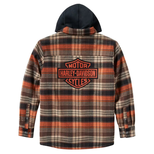 Harley-Davidson® Traveler Hooded Shirt Jacket Black & Brown