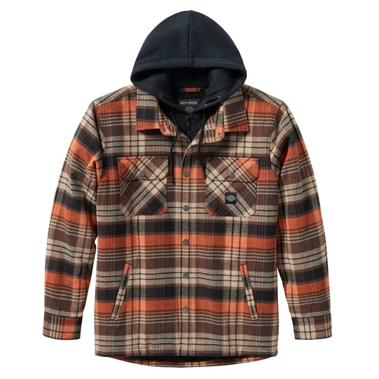 Harley-Davidson® Traveler Hooded Shirt Jacket Black & Brown