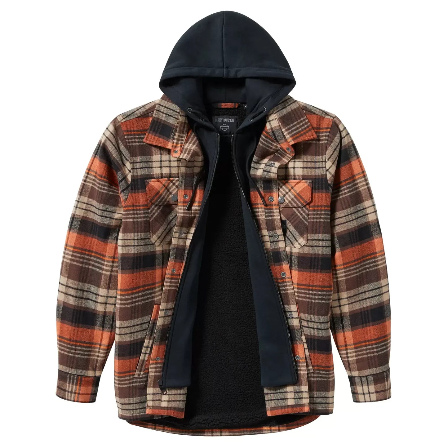 Harley-Davidson® Traveler Hooded Shirt Jacket Black & Brown