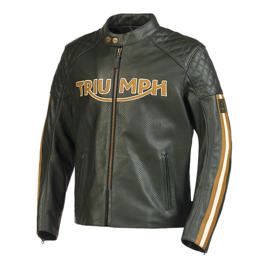 Triumph - Braddan Air Race Leather Jacket - Racing Green