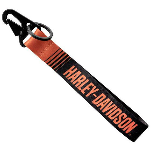 Harley-Davidson® Bold H-D Text Black Wrist Strap Key Chain