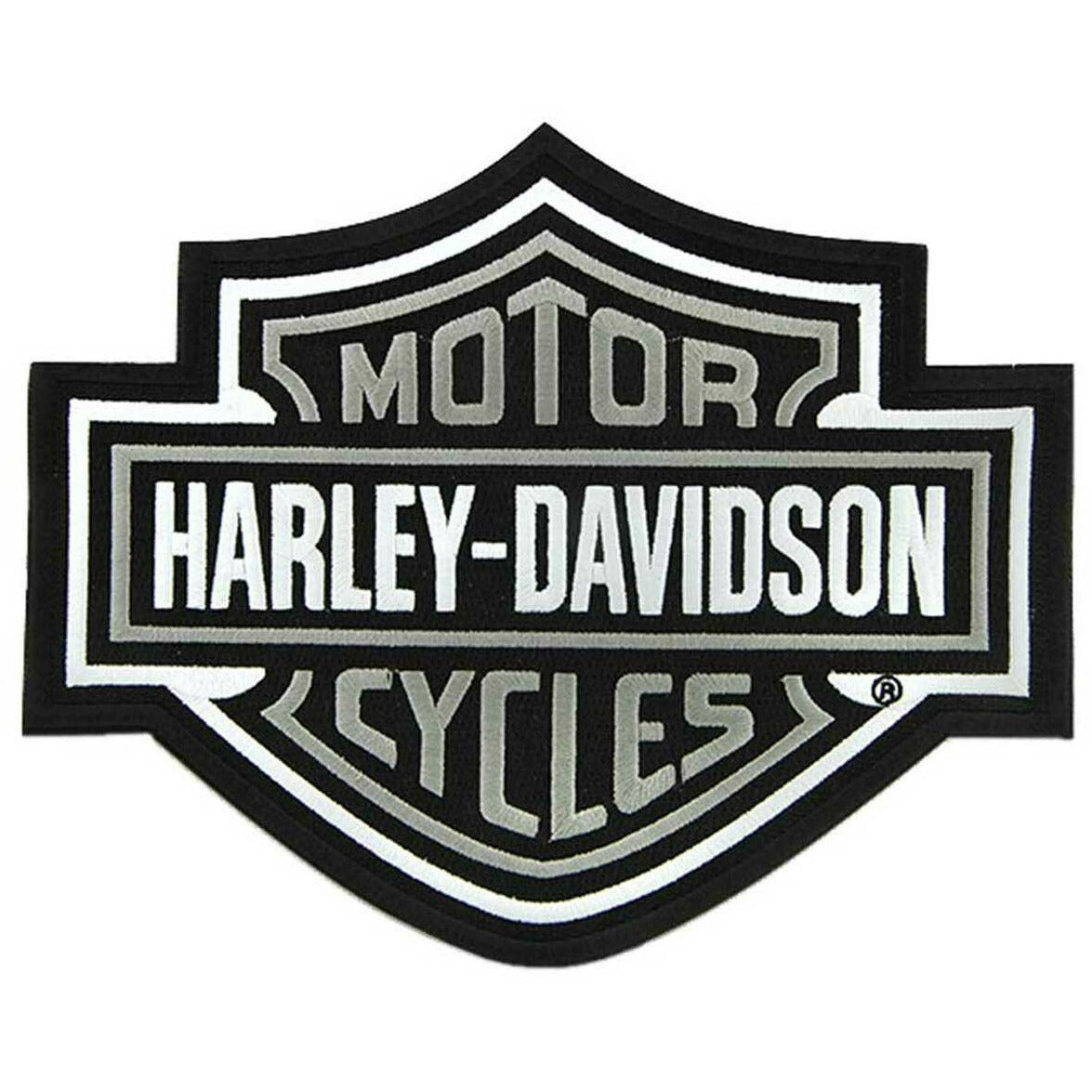 Harley-Davidson® 9.25 inch Embroidered Grey Bar & Shield Logo Emblem