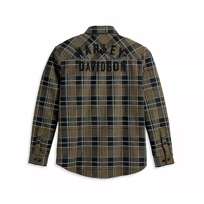 Harley-Davidson® Olive Plaid Men's Staple Shirt