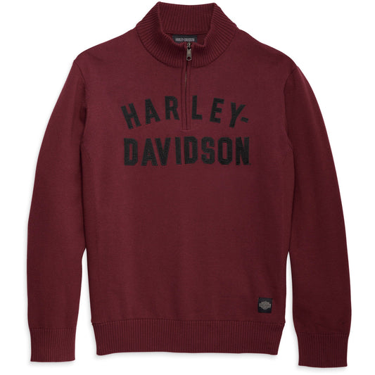 Harley Davidson® Men's Staple 1/4 Zip Sweater - Tawny Port
