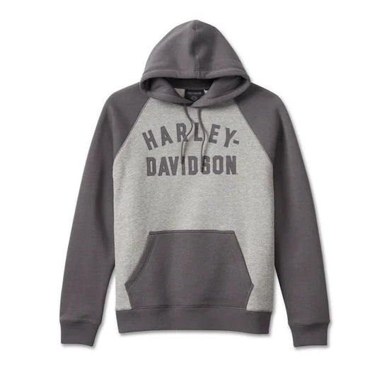 Harley-Davidson® Men's Staple Raglan Hoodie - Colorblock - Grey Heather