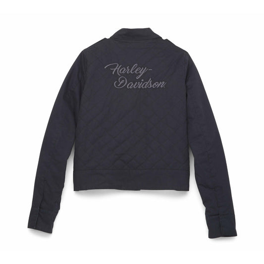 Harley Davidson® Women's Silver Wing Script Font Motorcycle Jacket