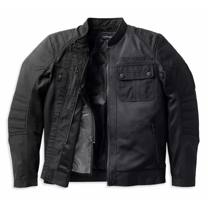 Harley Davidson Multi Pocket Faux Fur Collared Moto Style Leather Jacket |  Boardwalk Vintage