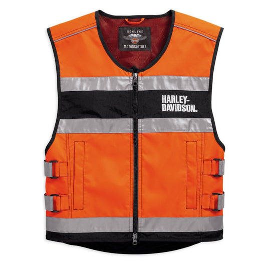 Harley-Davidson® Unisex Hi-Visibility CE-Certified Reflective Orange Vest