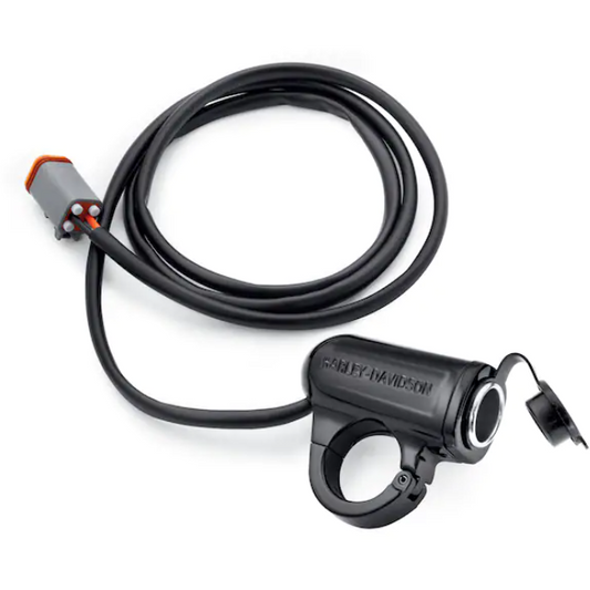 Harley-Davidson® Black Handlebar Mount Auxiliary Power Port