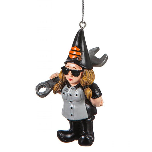 Harley-Davidson® Sculpted Lady Mechanic Gnome Hanging Ornament