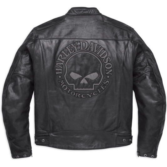 Harley-Davidson® Men's Skull Reflective Leather Jacket