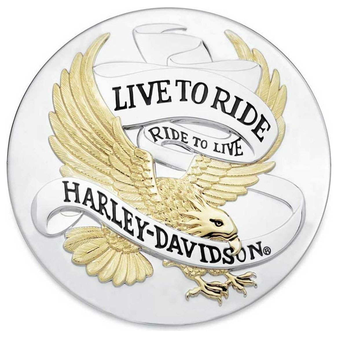 Harley-Davidson® 3.5 in. Live To Ride Gold Medallion