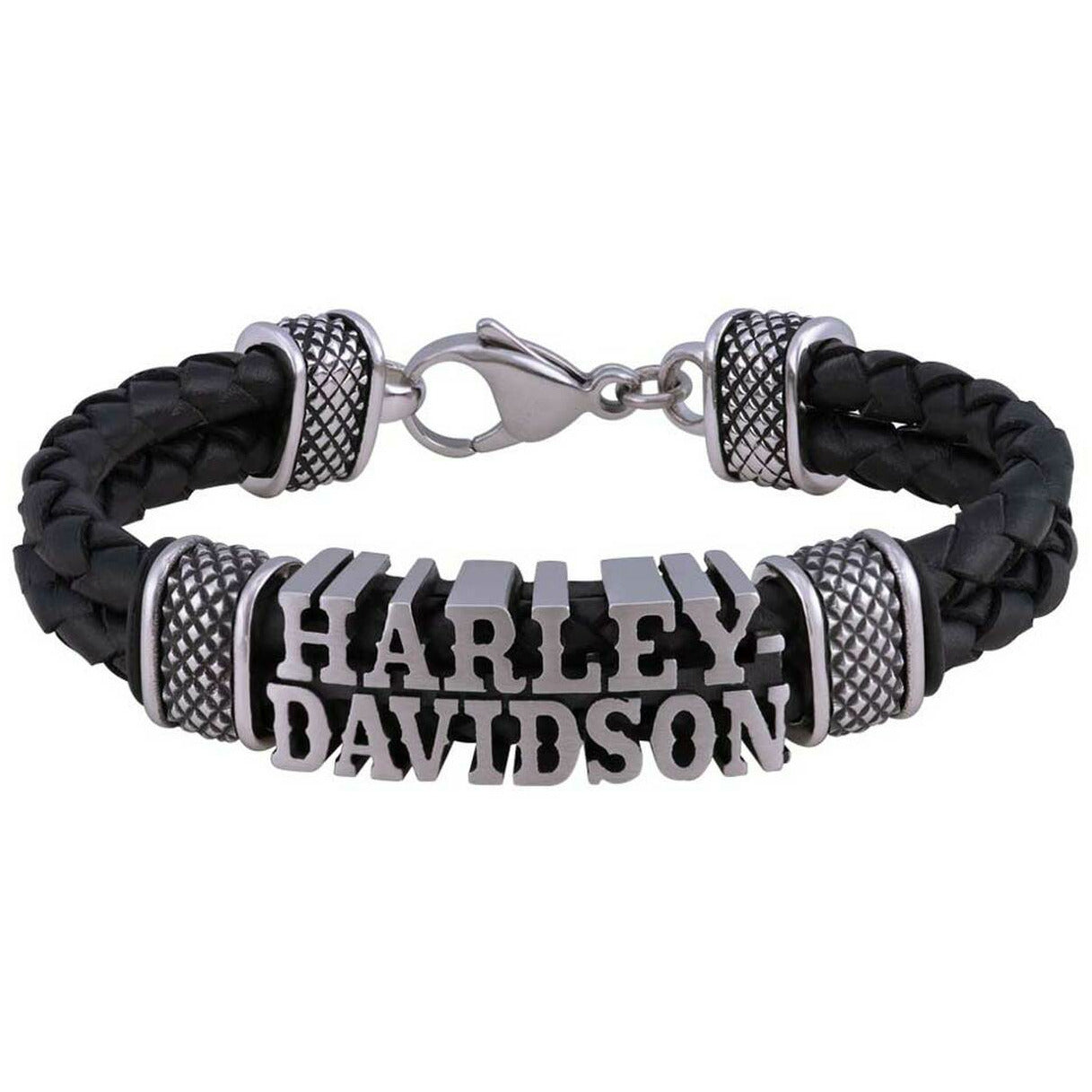 Harley-Davidson® Men's Western H-D Double Leather Braided Bracelet