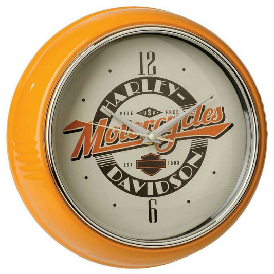 Harley-Davidson® Ride Free Retro Metal Diner Clock