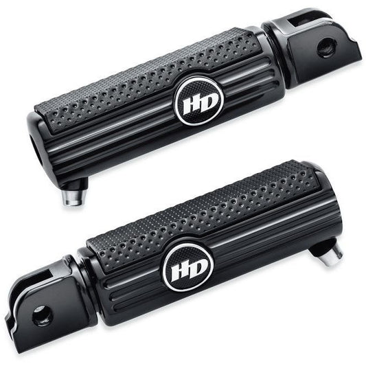 Harley-Davidson® Defiance Rider Footpegs with Removable Wear Peg - Black Anodized