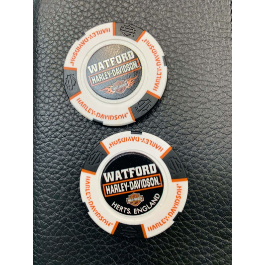 Harley-Davidson Collectables Watford Harley-Davidson Poker Chip White/Black