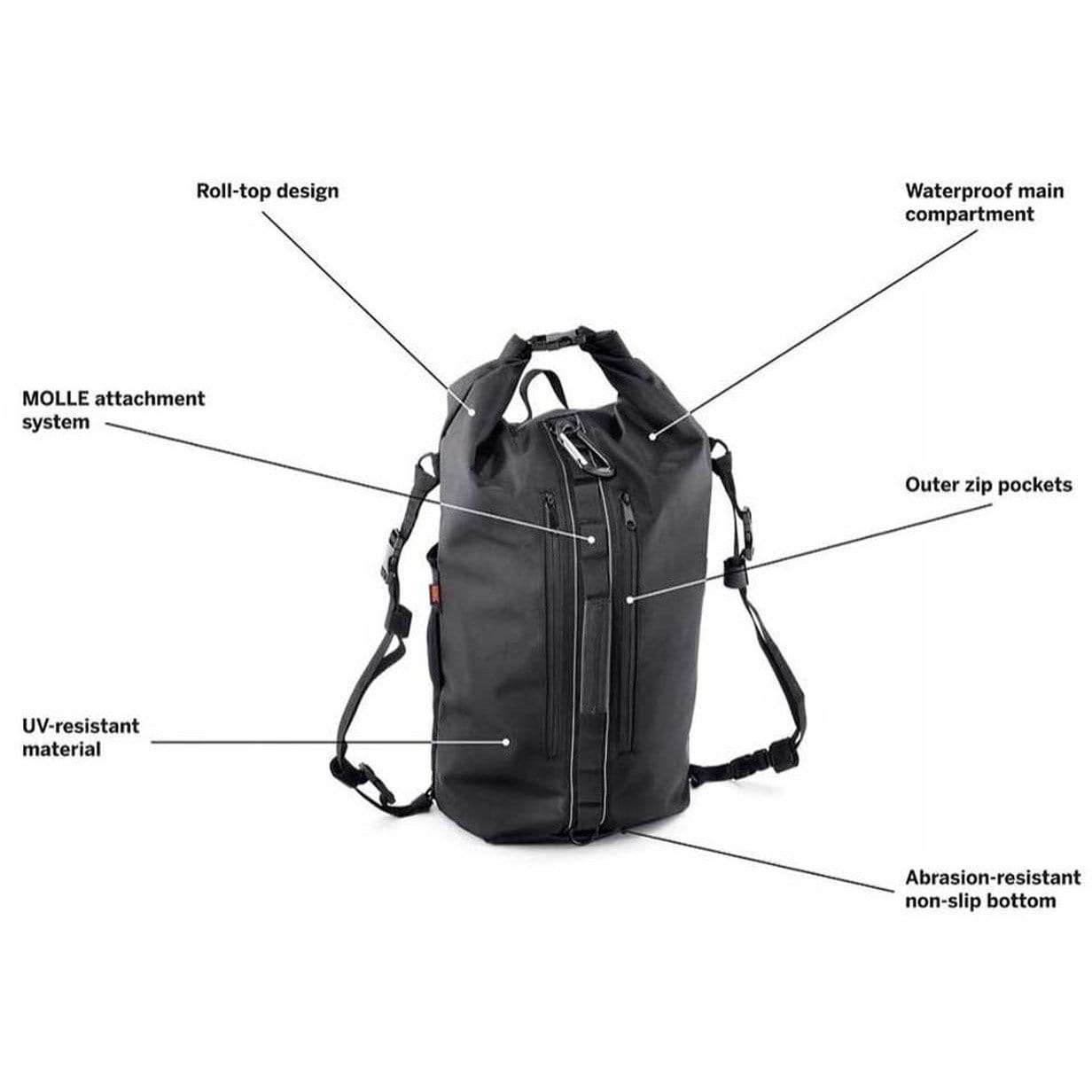Harley-Davidson® Overwatch Dry Water-Resistant Bag, Universal Fit- Black