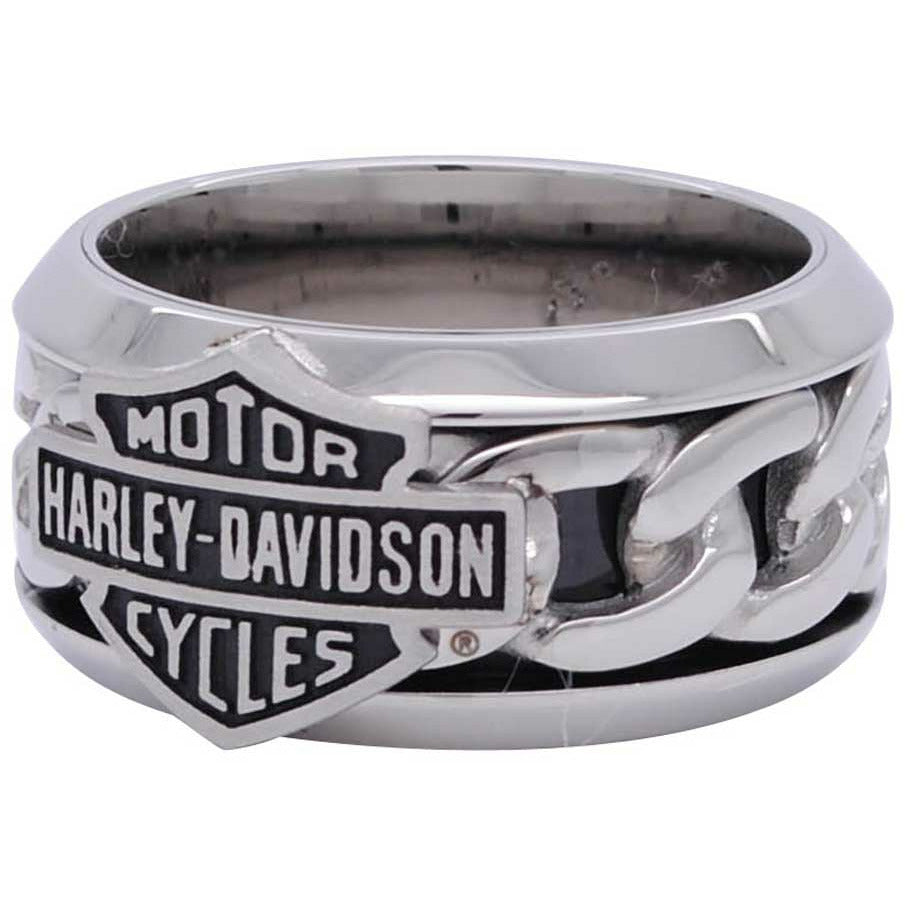 Harley-Davidson® Men's Stainless Steel Chain Bar & Shield H-D Ring