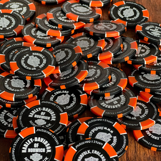 Harley-Davidson® Norwich Poker Chip - Black & Orange