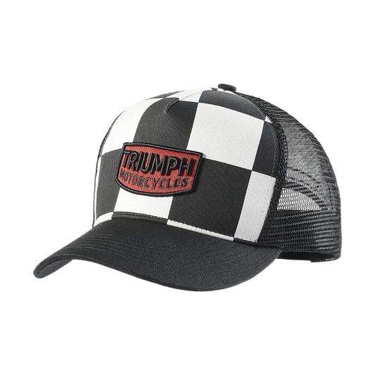 Triumph Pritchard Trucker Cap in Black, Bone & Red