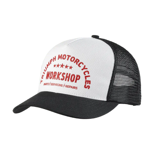 Triumph Workshop Trucker Cap in Bone & Black