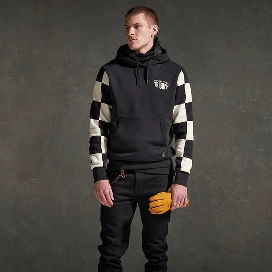 Triumph Haytham Checkerboard Hoodie Black White LIND