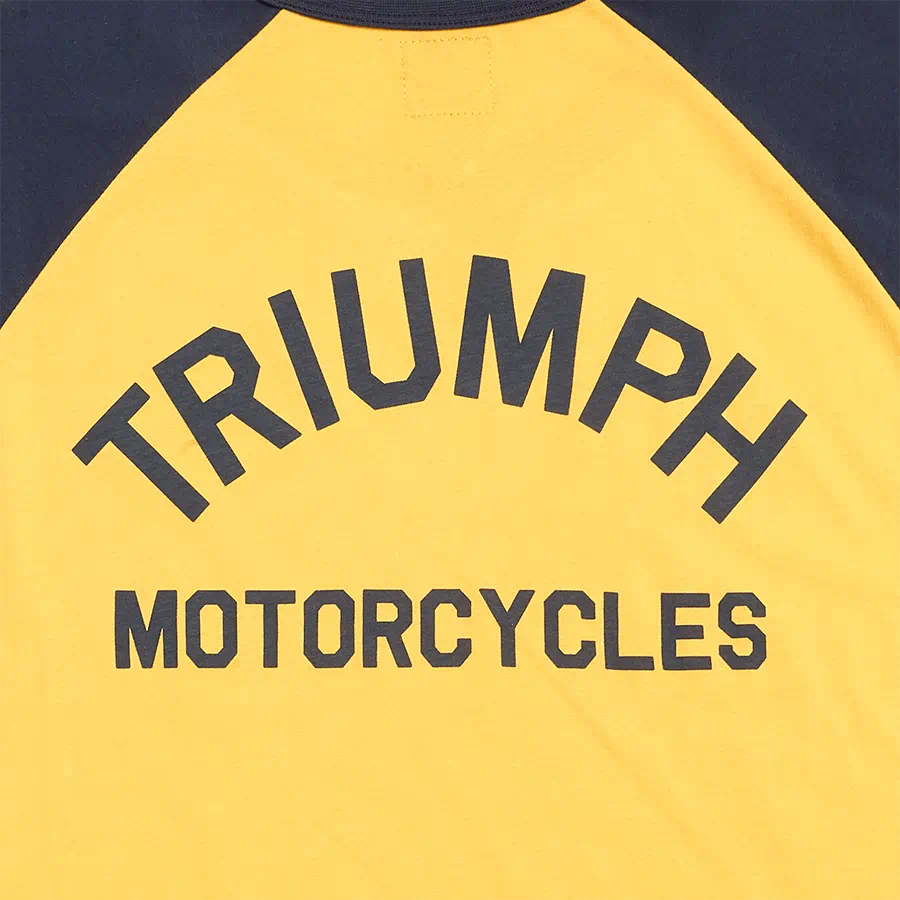 Triumph Blackwell Contrast Sleeve Tee in Gold and Navy