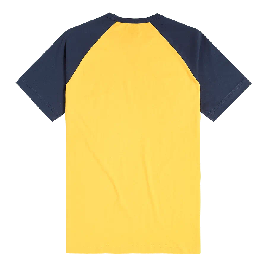 Triumph Saltern Contrast Sleeve Tee in Gold and Navy
