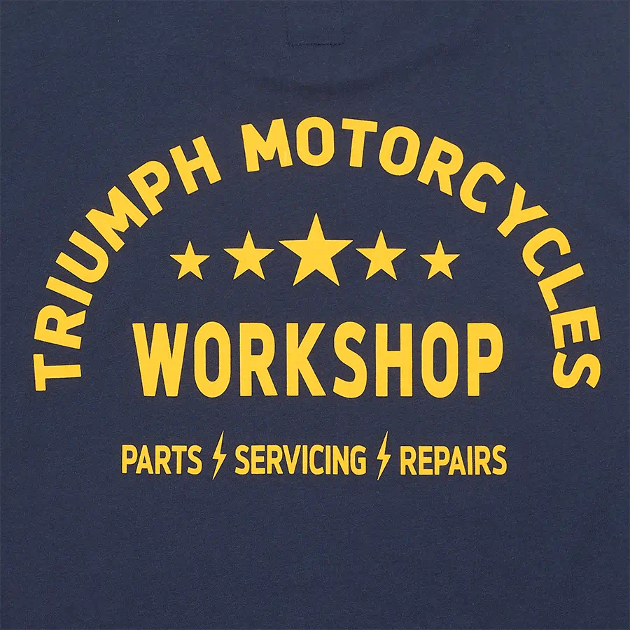 Triumph Preston Checkerboard Sleeve Tee in Navy and Yellow