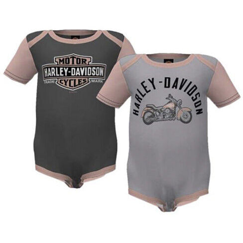 Harley Davidson® New Born Infant Girl 2PK Rib Bodysuit